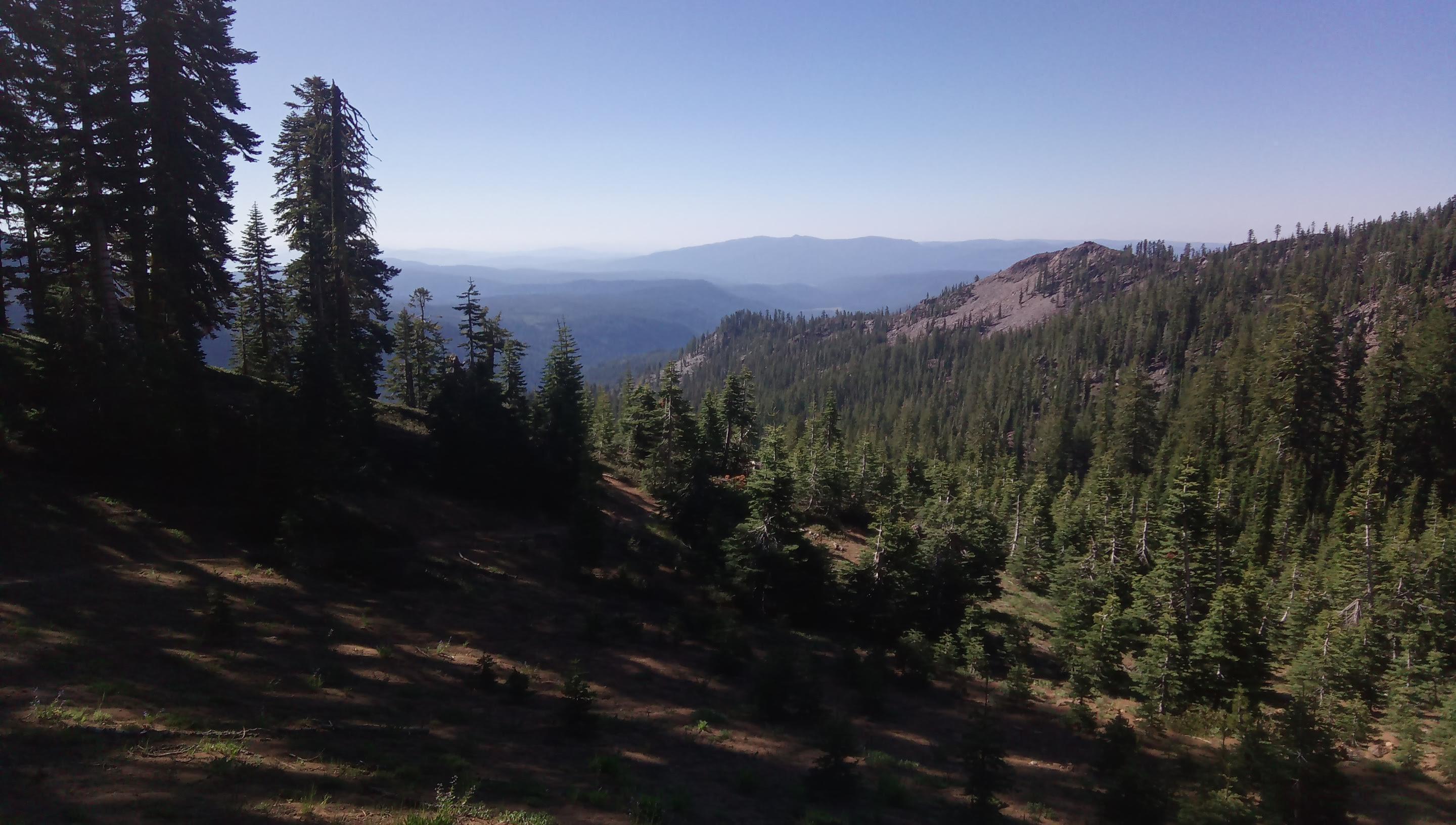 Trail climbs up this valley and to the ridge