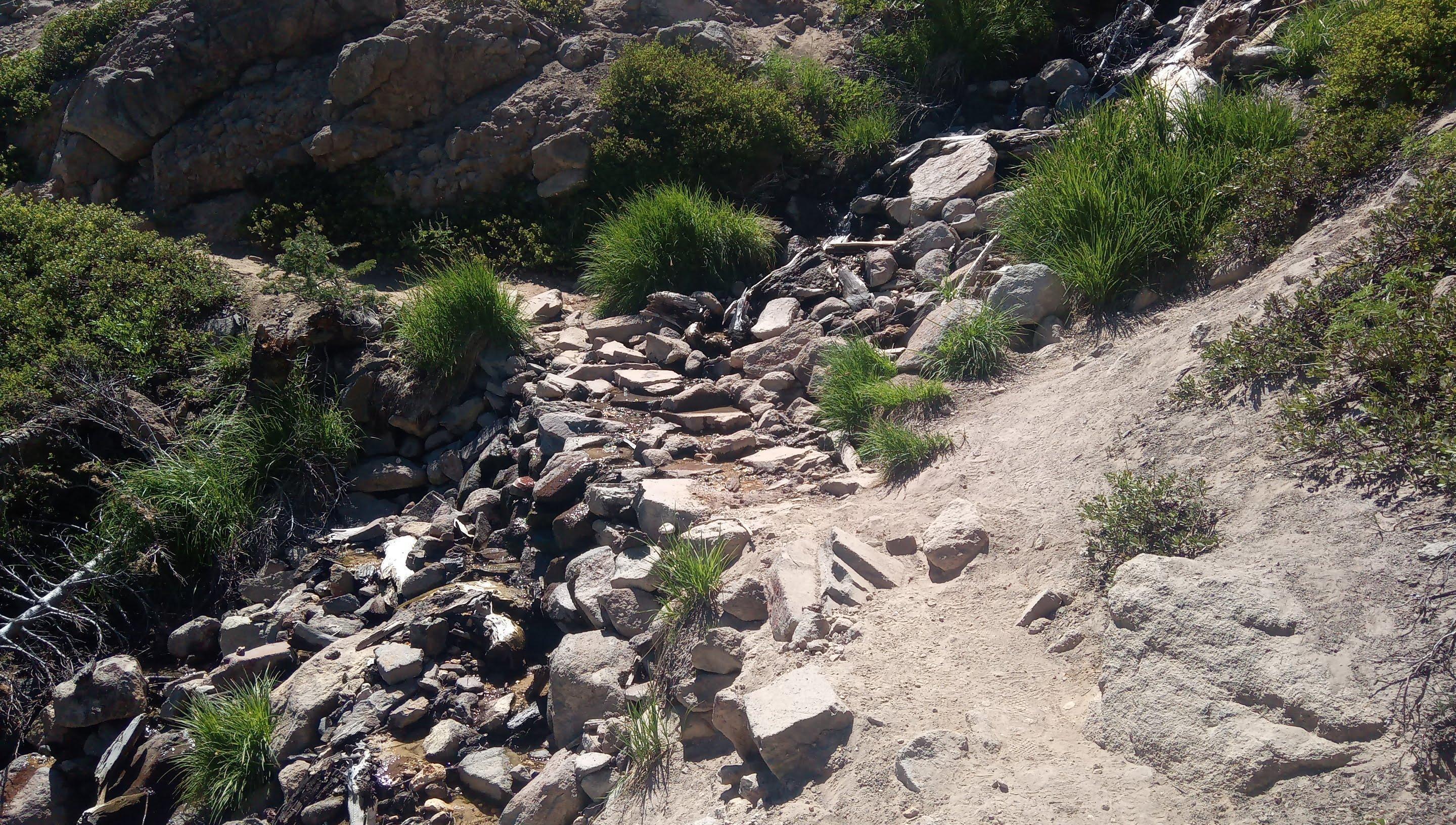 Stream crosses the trail