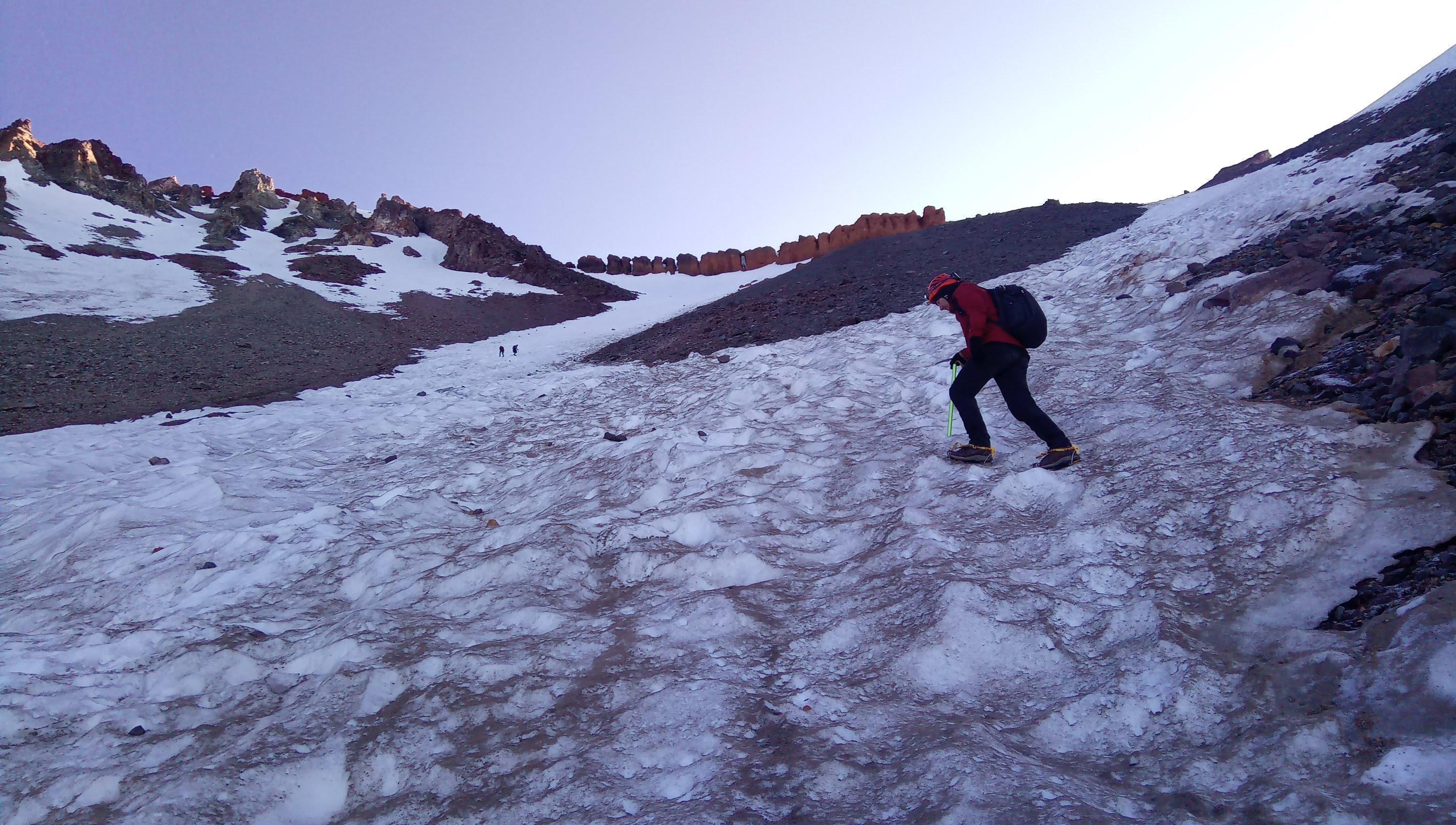 Threading through the dusty snow