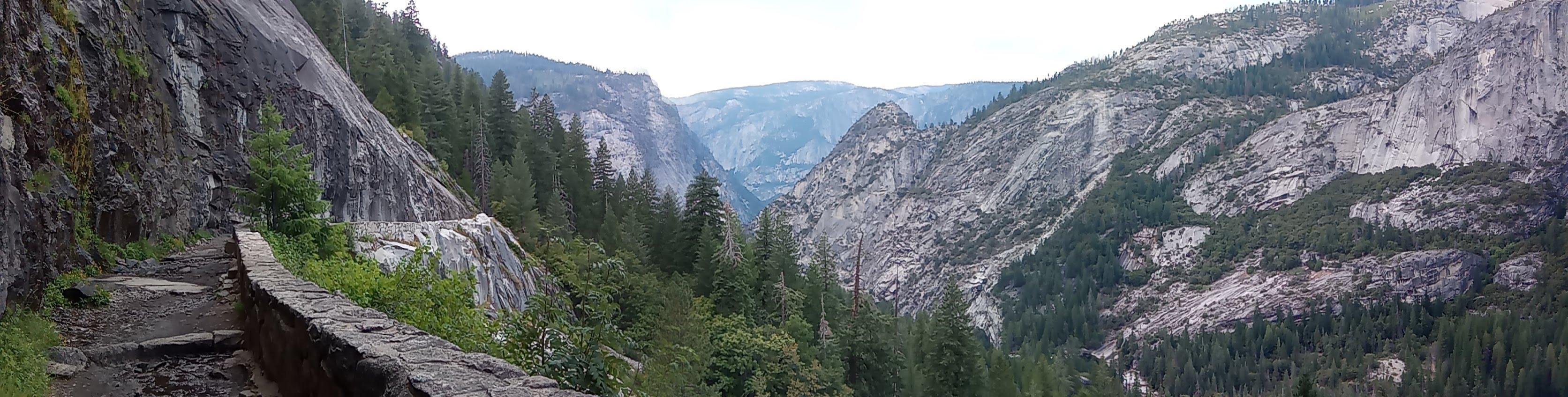John Muir trail and Yosemite valley view