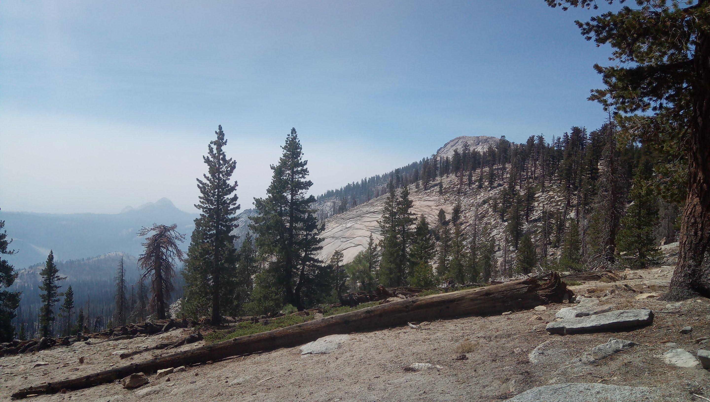 Mount Starr King on the left, Clouds Rest on the right. Smog starts to show up