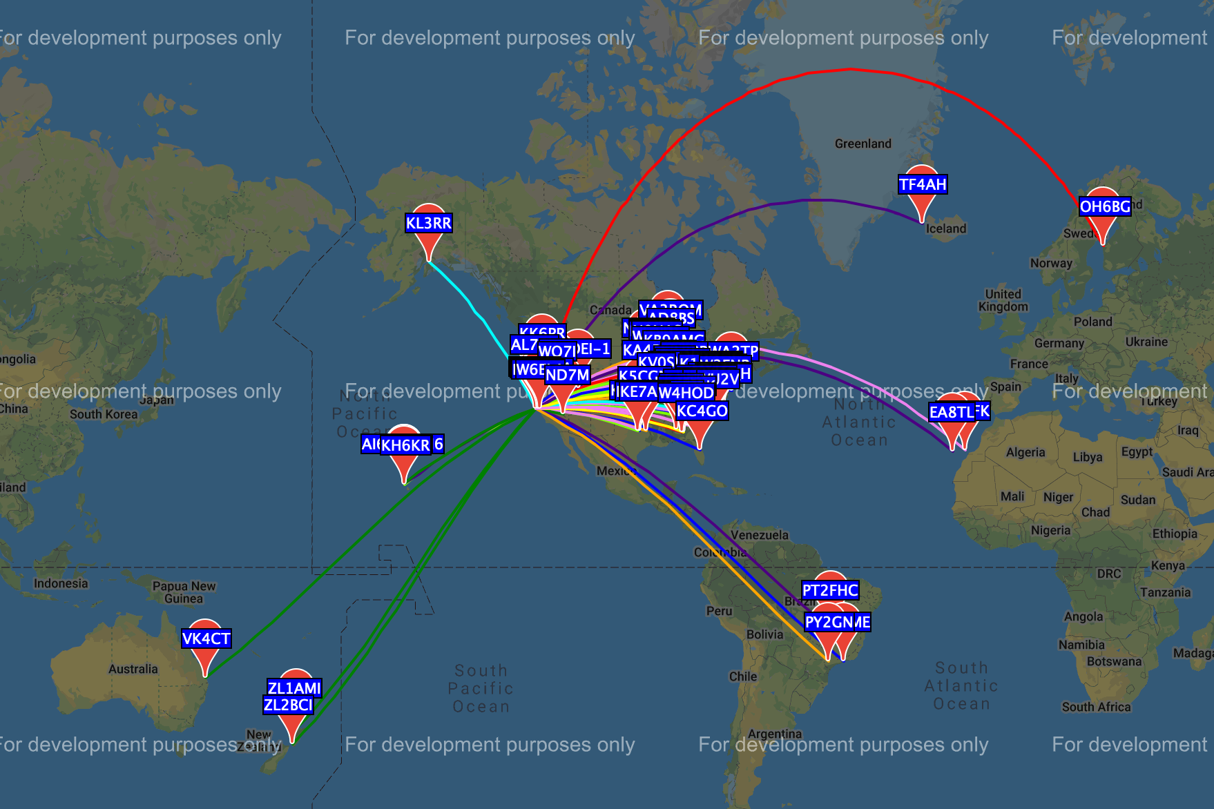 WSPR spots