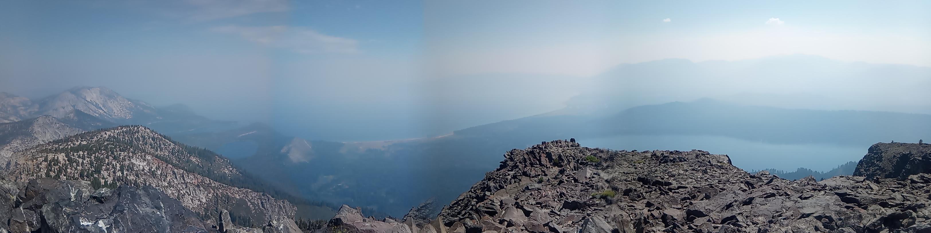 Tahoe and Fallen Leaf lakes. View from the summit