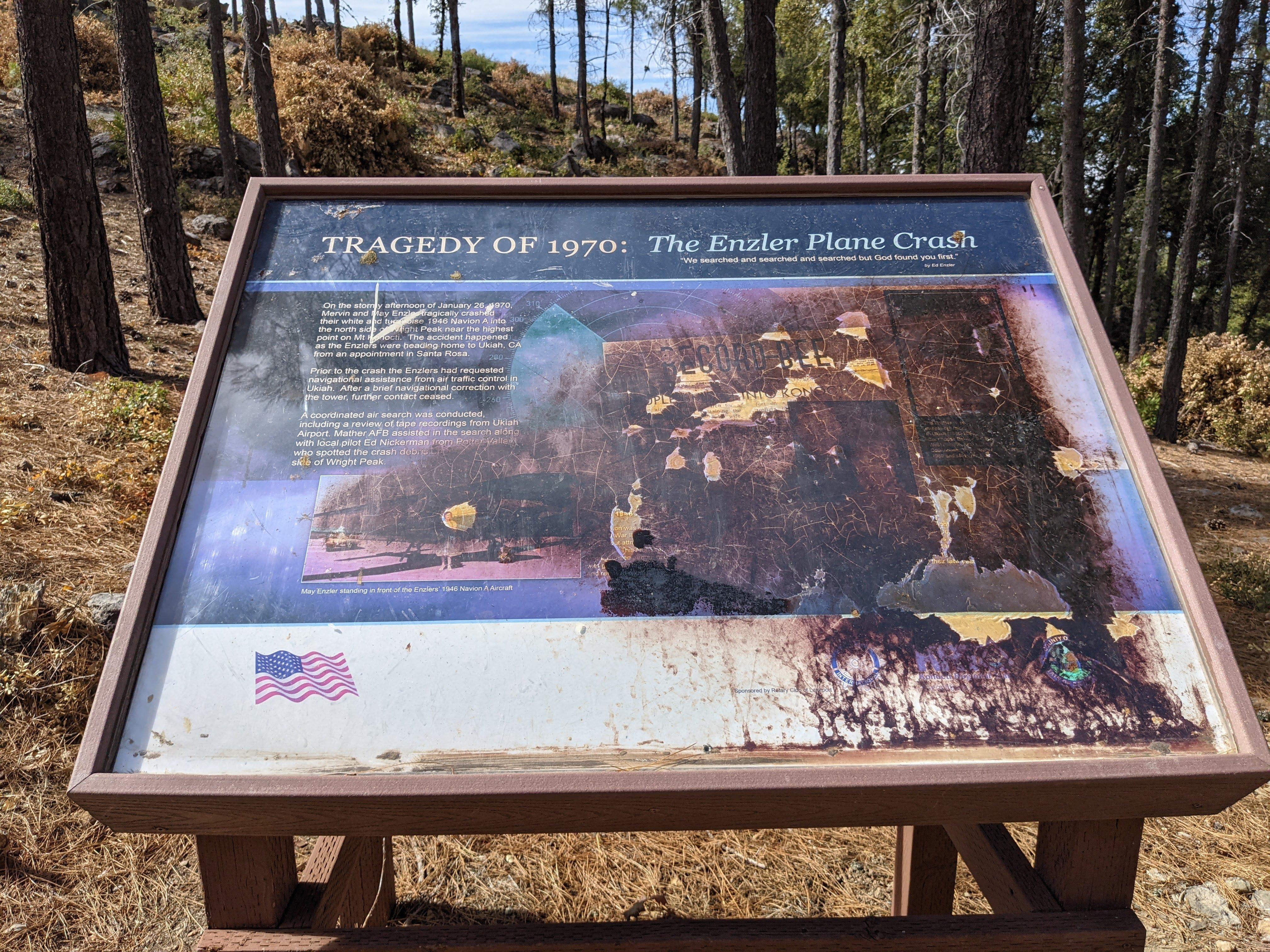 Enzler plane crash site plaque