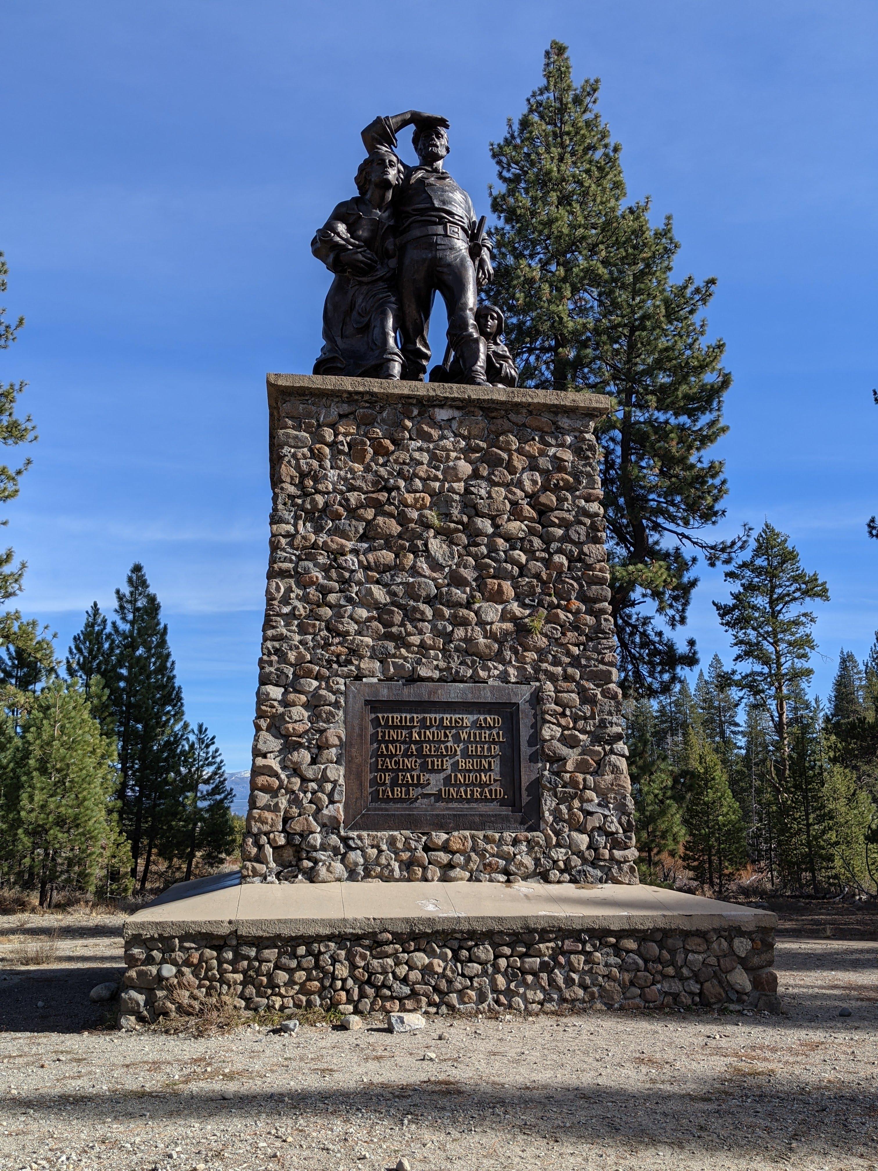 Monument near the Schallenberger-Breen cabin site, opened in 1918