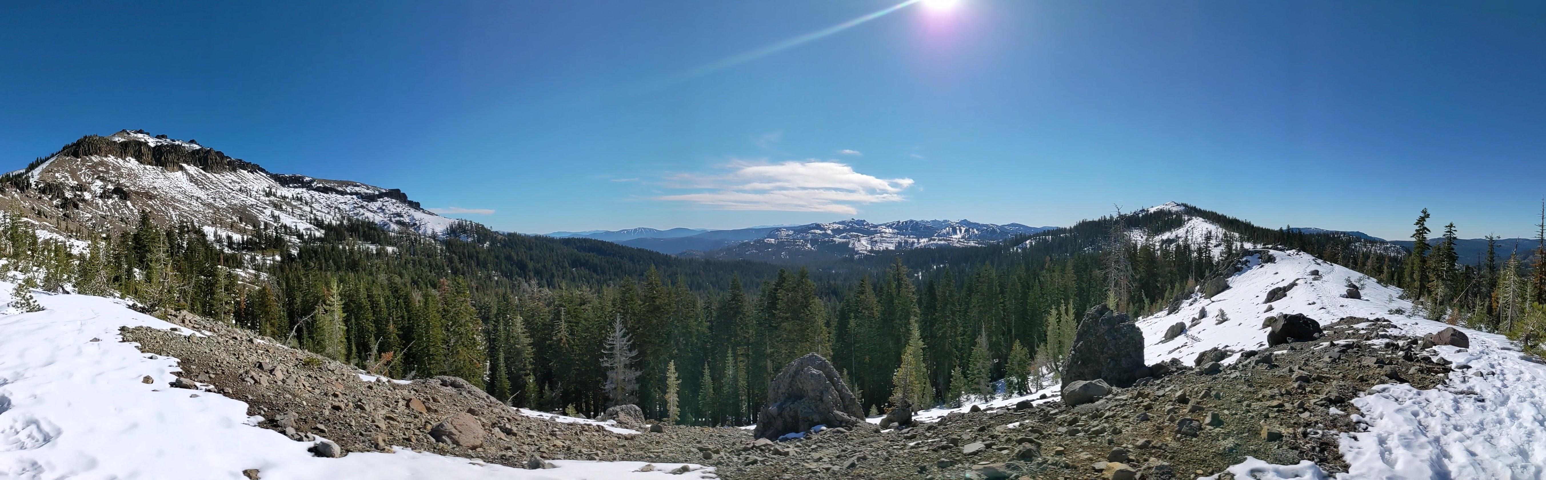 View from the ridge toward Donner Lake, approximately half way up