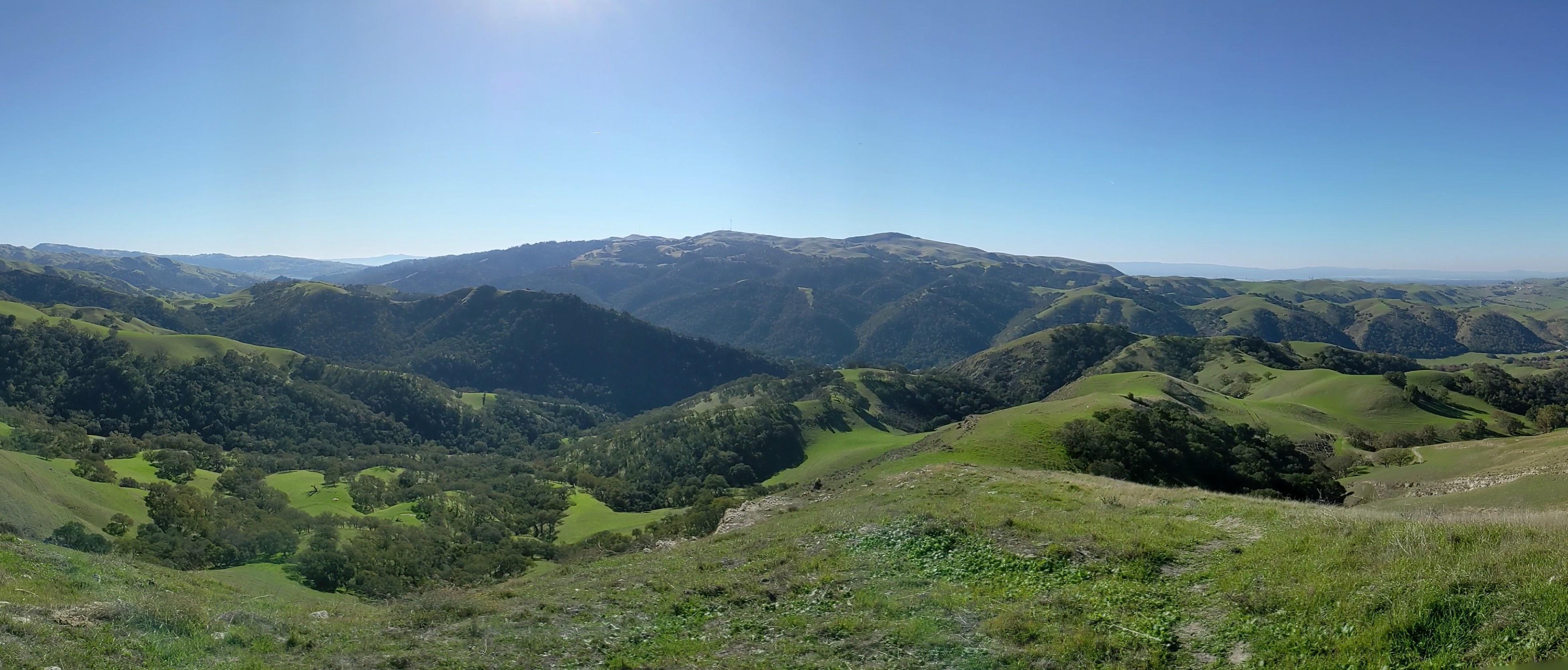 View from the summit toward the Mission Peak and Mount Allison
