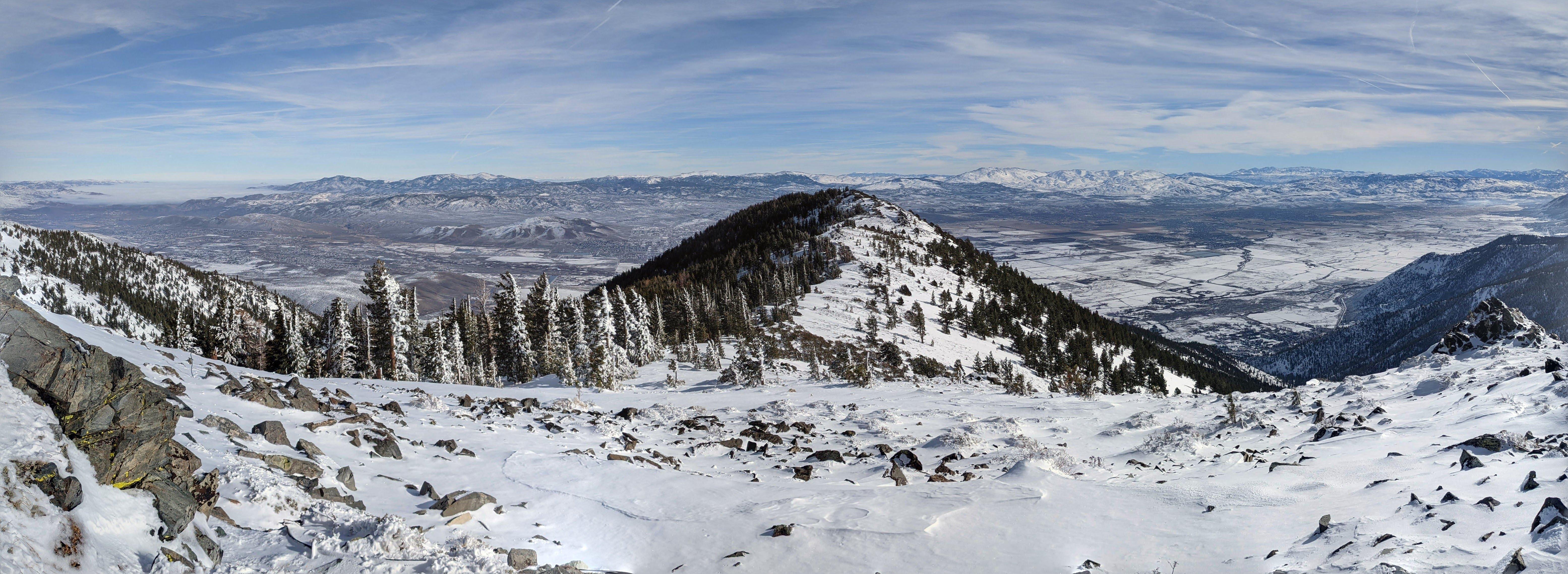 Eastern panorama, Carson Valley and Pine Nut Mountains