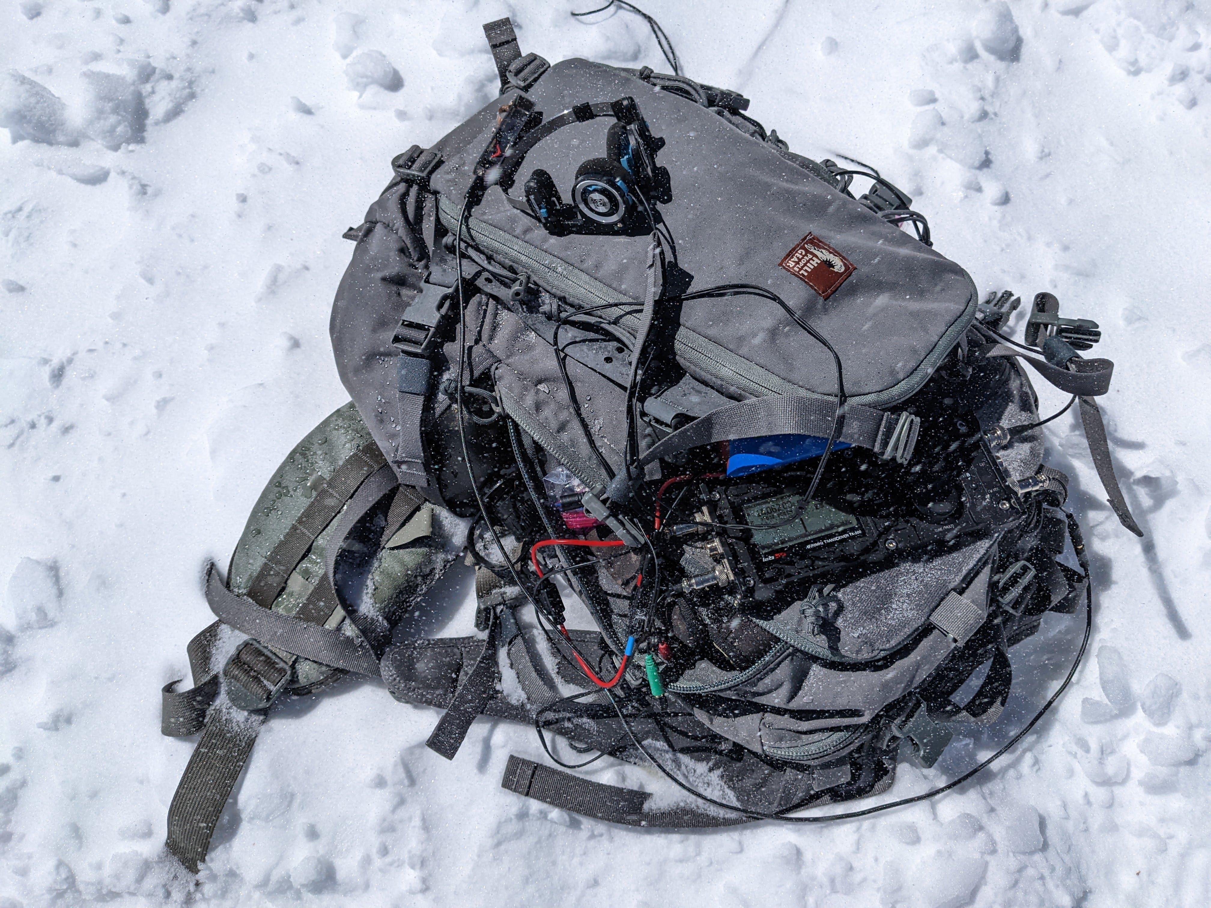 The portable shack, a splashproof rig is a must in the snow